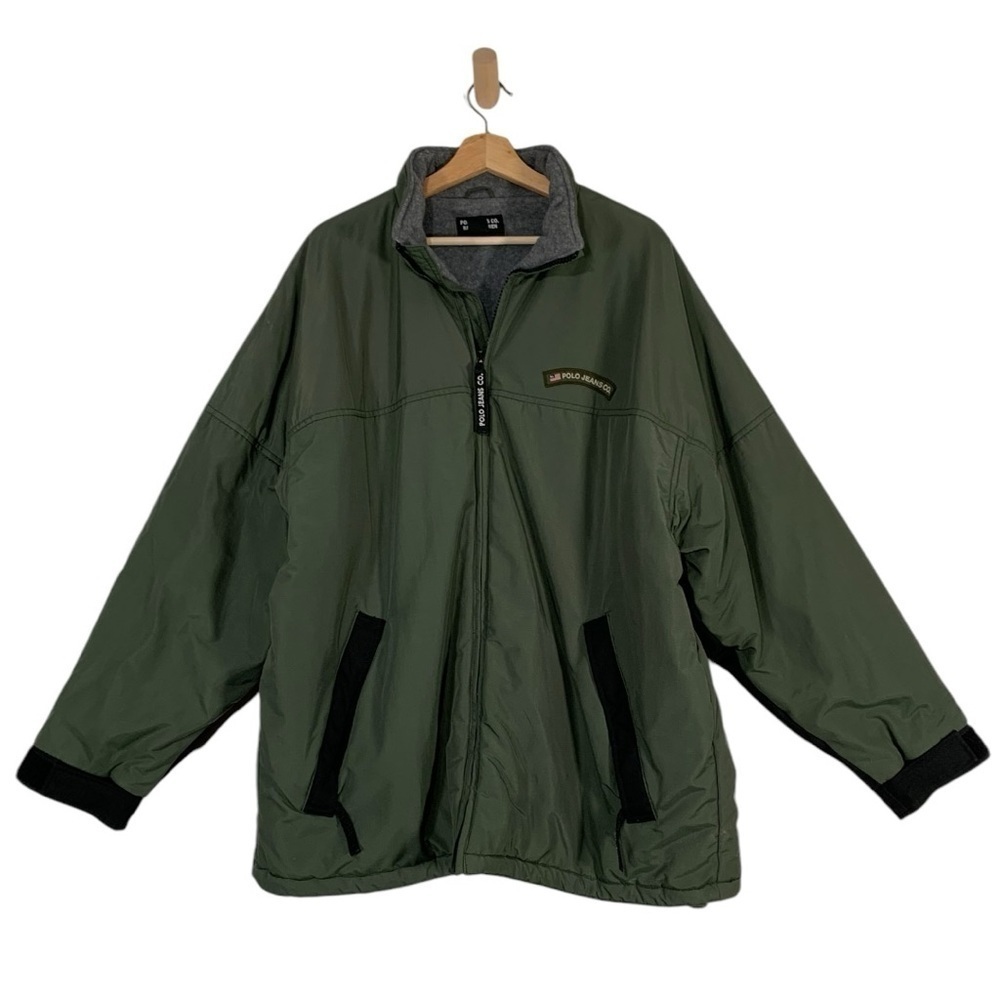 Polo Insulated Fleece Lined Lightweight Zip Up Jacket Green Size XL